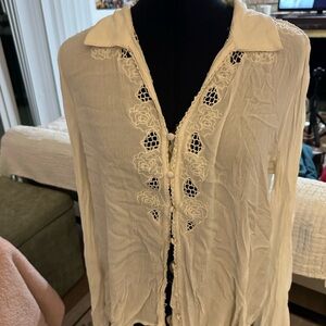Idyllwind Ivory Lace Button-Up Top